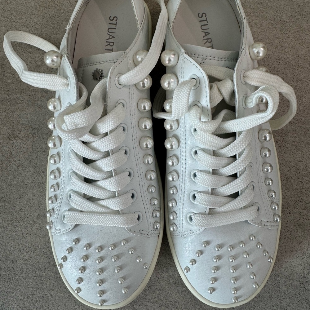 NEW Stuart Weitzman White Pearl Sneakers - Picture 10 of 10